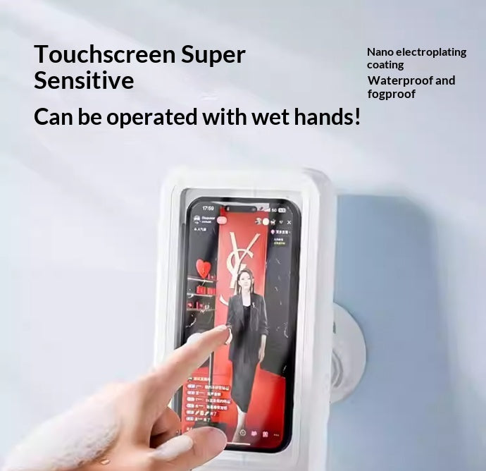 Bathroom Waterproof Mobile Phone Box Bluetooth Speaker Audio Bath TV Stand Mobile Phone Holder 360 Degree Rotation Touch Screen Strattosolve Incorprate