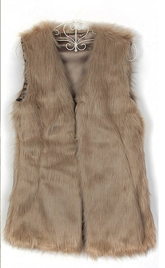 Faux Fox Fur Vest Women's Warm Vest Vest Strattosolve Inc.