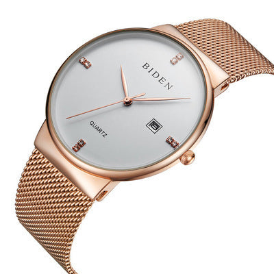 Men Ultra-thin Mesh Strap Watch Fashion Foreign Trade Watch