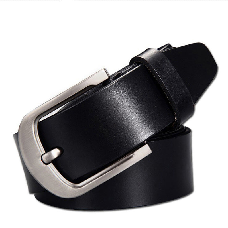 Leather Cowskin Vintage Jean Belt Pin Buckle Men's Belt Wide