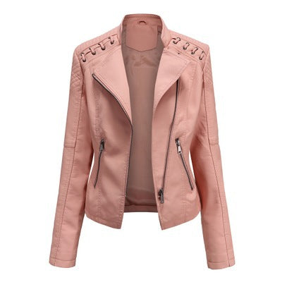 Women's Leather Jackets Women's Short Jackets Slim Thin Leather Jackets Ladies Motorcycle Suits Strattosolve Incorprate