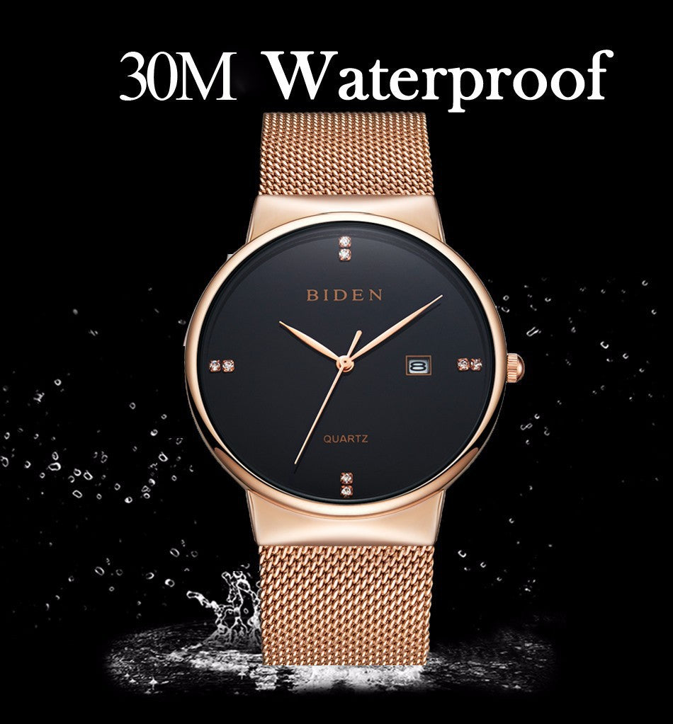 Men Ultra-thin Mesh Strap Watch Fashion Foreign Trade Watch