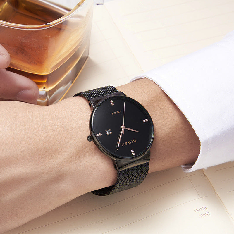 Men Ultra-thin Mesh Strap Watch Fashion Foreign Trade Watch