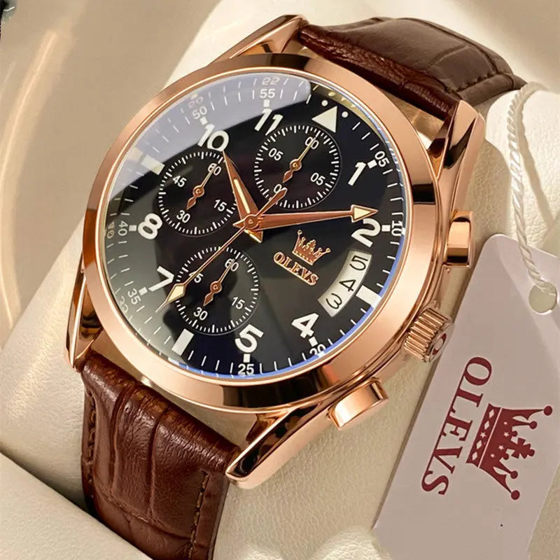 OLEVS Luxury Mens Watches Waterproof Luminous Quartz Strattosolve Inc.