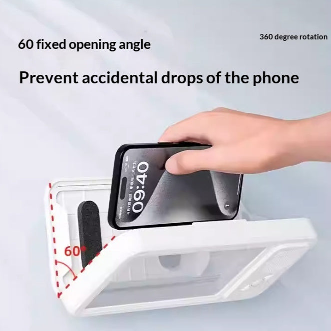 Bathroom Waterproof Mobile Phone Box Bluetooth Speaker Audio Bath TV Stand Mobile Phone Holder 360 Degree Rotation Touch Screen Strattosolve Incorprate