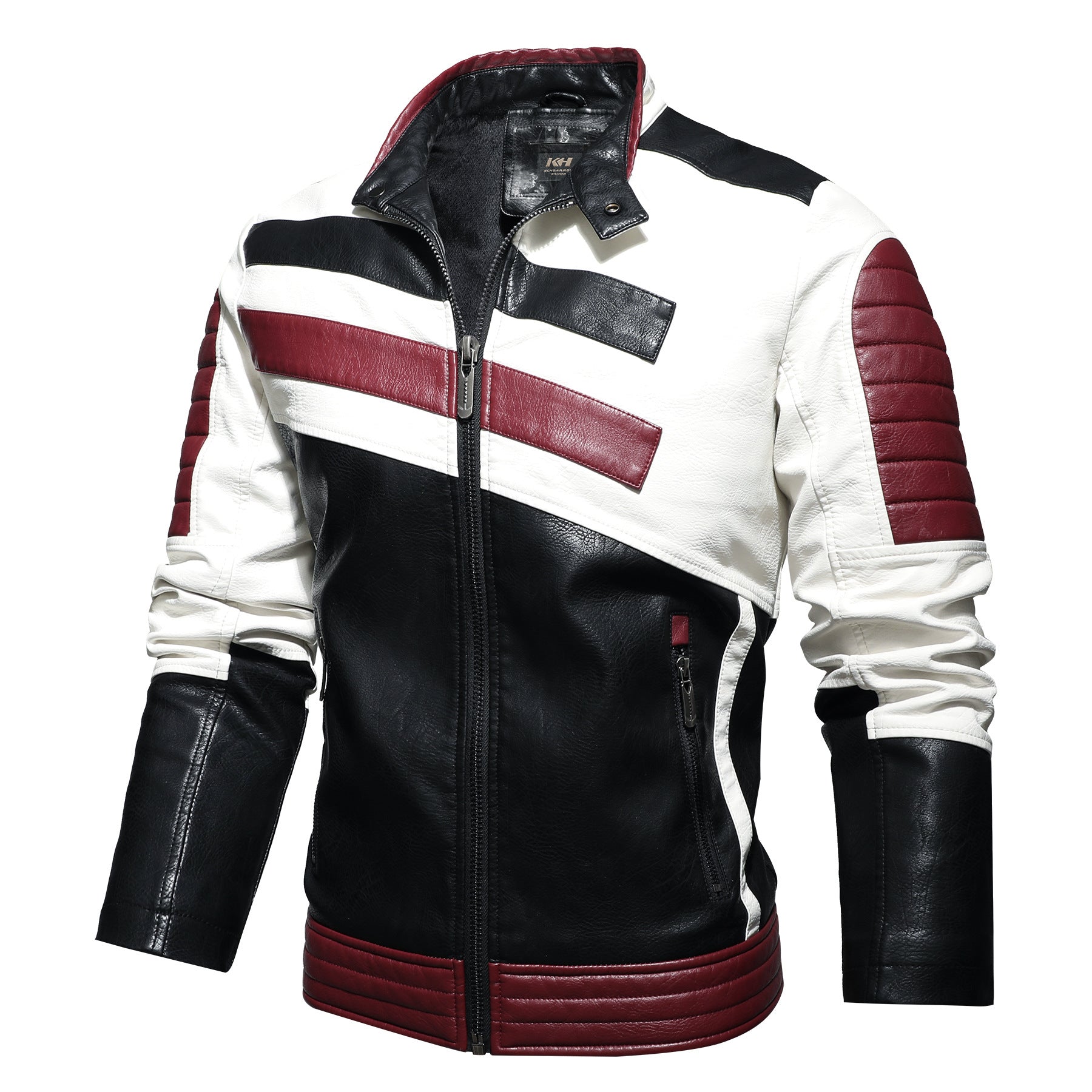 Mens Leather Jackets Motorcycle Stand Collar Strattosolve Incorprate