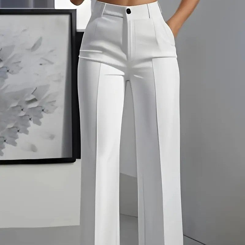 Women's White Minimalist Pants Made Of Polyester Strattosolve Incorprate