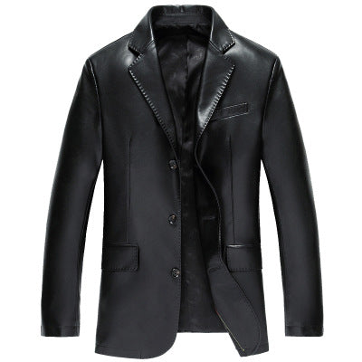 Middle Aged And Elderly Fathers Wear Loose Casual Leather Jackets Strattosolve Incorprate