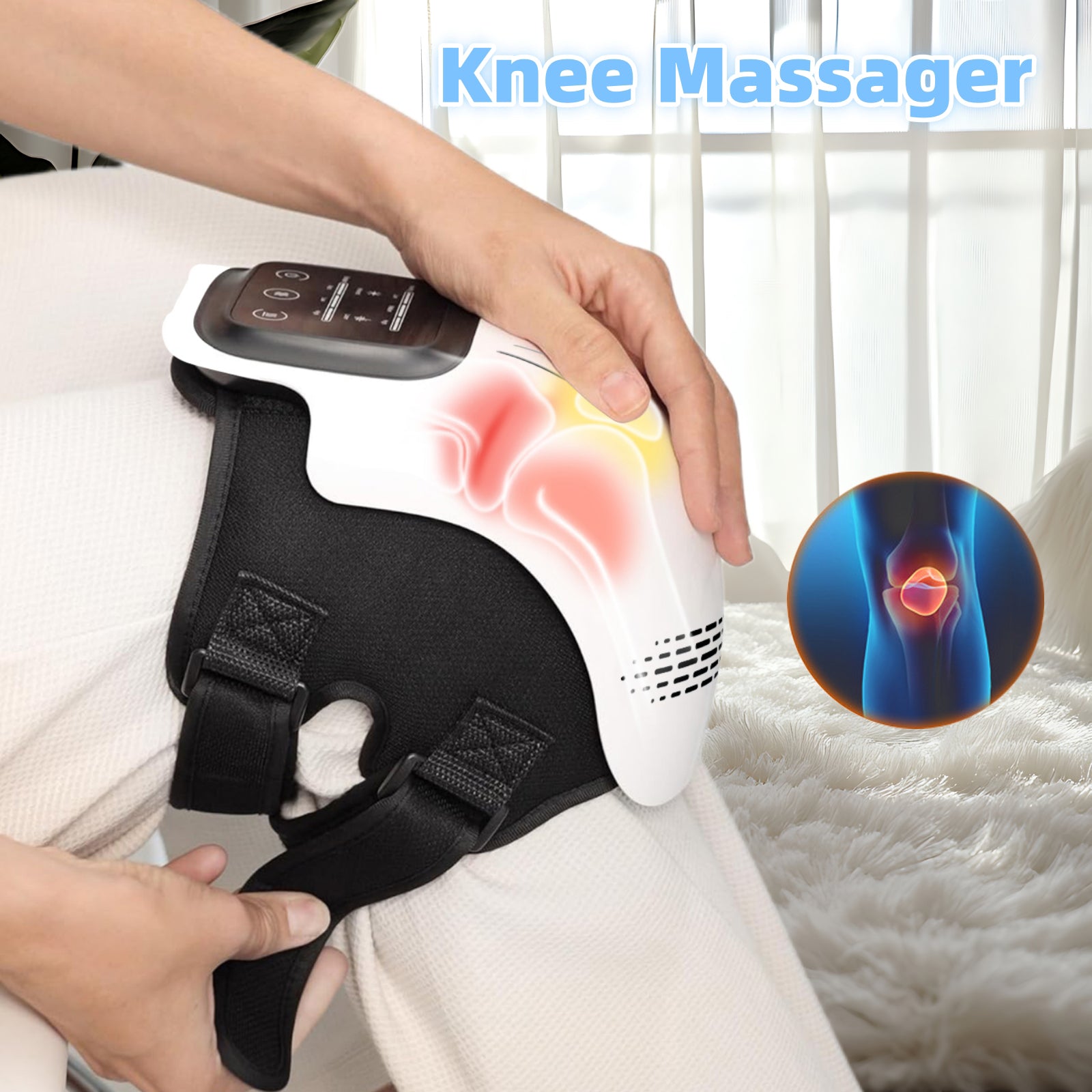Intelligent Home Use Electric Intelligent Kneading Heating Knee Massager Rechargeable Pain Relief Infrared Laser Vibration Knee Massager Strattosolve Incorprate