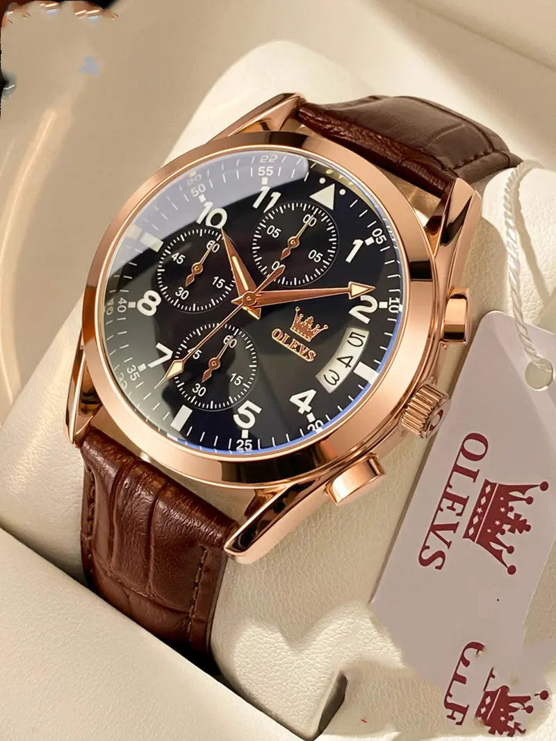 OLEVS Luxury Mens Watches Waterproof Luminous Quartz Strattosolve Inc.