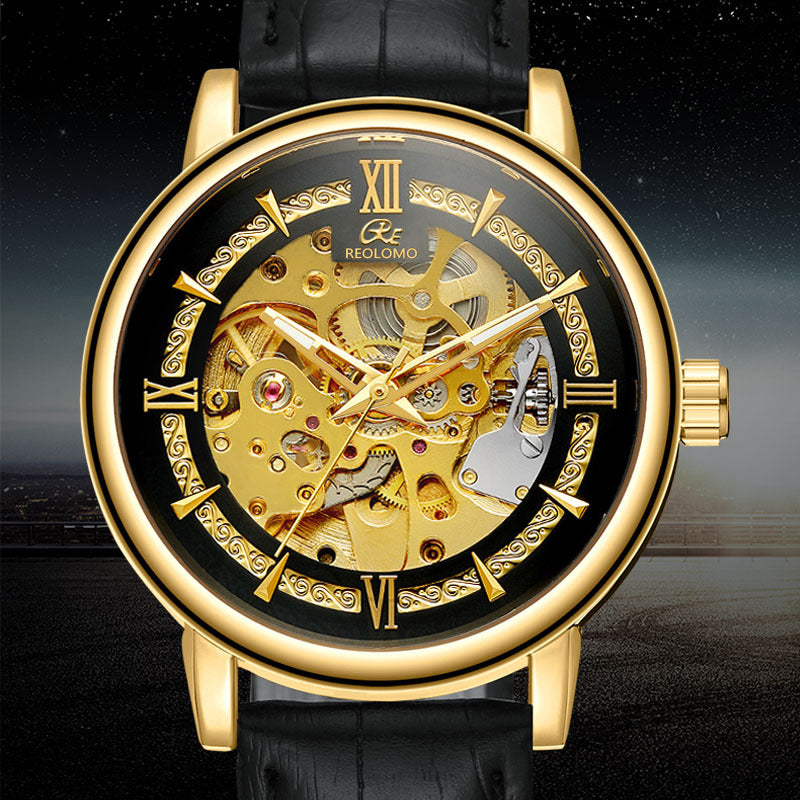 European And American-style Mens Fashionable Hollow-out Mechanical Watch Strattosolve Incorprated