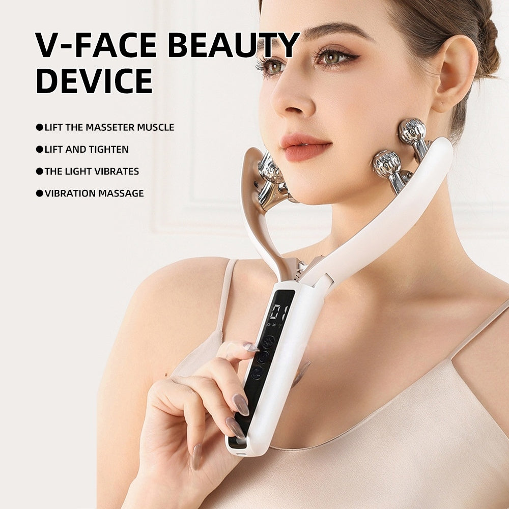 Home V-Roller EMS Microcurrent Electric Smart Red And Blue Dual-Wave Roller Massager Face Slimming Instrument Ems Micro Current Lifting Tightening Strattosolve Incorprate